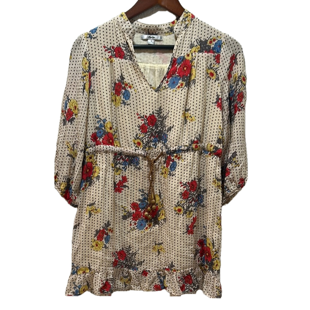 Papaya Floral Print red/cream/blue Top size S GUC..